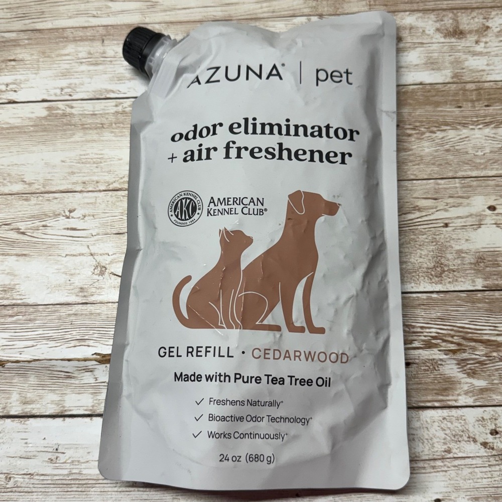 Azuna Pet Odor Eliminator Gel Refill 24 oz Cedarwood Tea Tree Oil Pouch